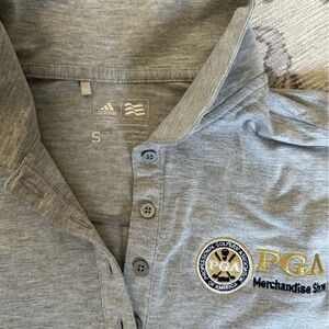 Gray cotton adidas golf polo with PGA logo